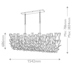 Lampa wyspowa Flora - 10 źródeł światła - Oksydowane złoto (QN-FLORA10-GD) - Quintiesse