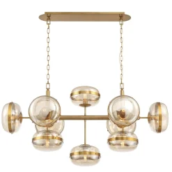 Lampa wyspowa Nottingham - 10 źródeł światła - Antyczny mosiądz (QN-NOTTINGHAM-10LP-AB) - Quintiesse