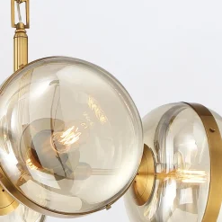 Lampa wyspowa Nottingham - 6 źródeł światła - Antyczny mosiądz (QN-NOTTINGHAM-6LP-AB) - Quintiesse