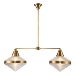 Lampa wyspowa Willard - 2 źródła światła - Vintage mosiądz (QN-WILLARD-LP2-VBS-PG) - Quintiesse