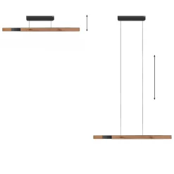 Lampa z płynną regulacją wysokości i szerokości PURE-MOTO-RISE NATURALNE DREWNO (2545-79) - Paul Neuhaus