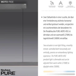 Lampa z płynną regulacją wysokości i szerokości PURE-MOTO-RISE SZARY (2545-15) - Paul Neuhaus