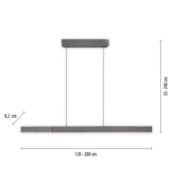 Lampa z płynną regulacją wysokości i szerokości PURE-MOTO-RISE SZARY (2545-15) - Paul Neuhaus
