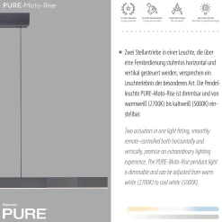 Lampa z płynną regulacją wysokości i szerokości PURE-MOTO-RISE CZARNY PERŁOWY (2545-18) - Paul Neuhaus