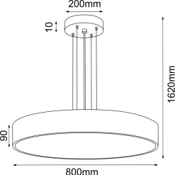 lampa zwieszana Kengo - 800 mm - czarny - 5238 - Antigo (5238) - ANTIGO