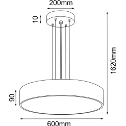 lampa zwieszana Kengo - 600 mm - czarny - 5235 - Antigo (5235) - ANTIGO