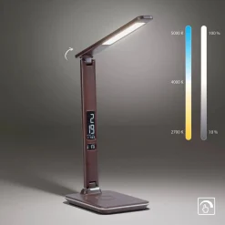 Lampka biurkowa z ładowarką indukcyjną ADRIANO brązowa (4595-23) - Paul Neuhaus