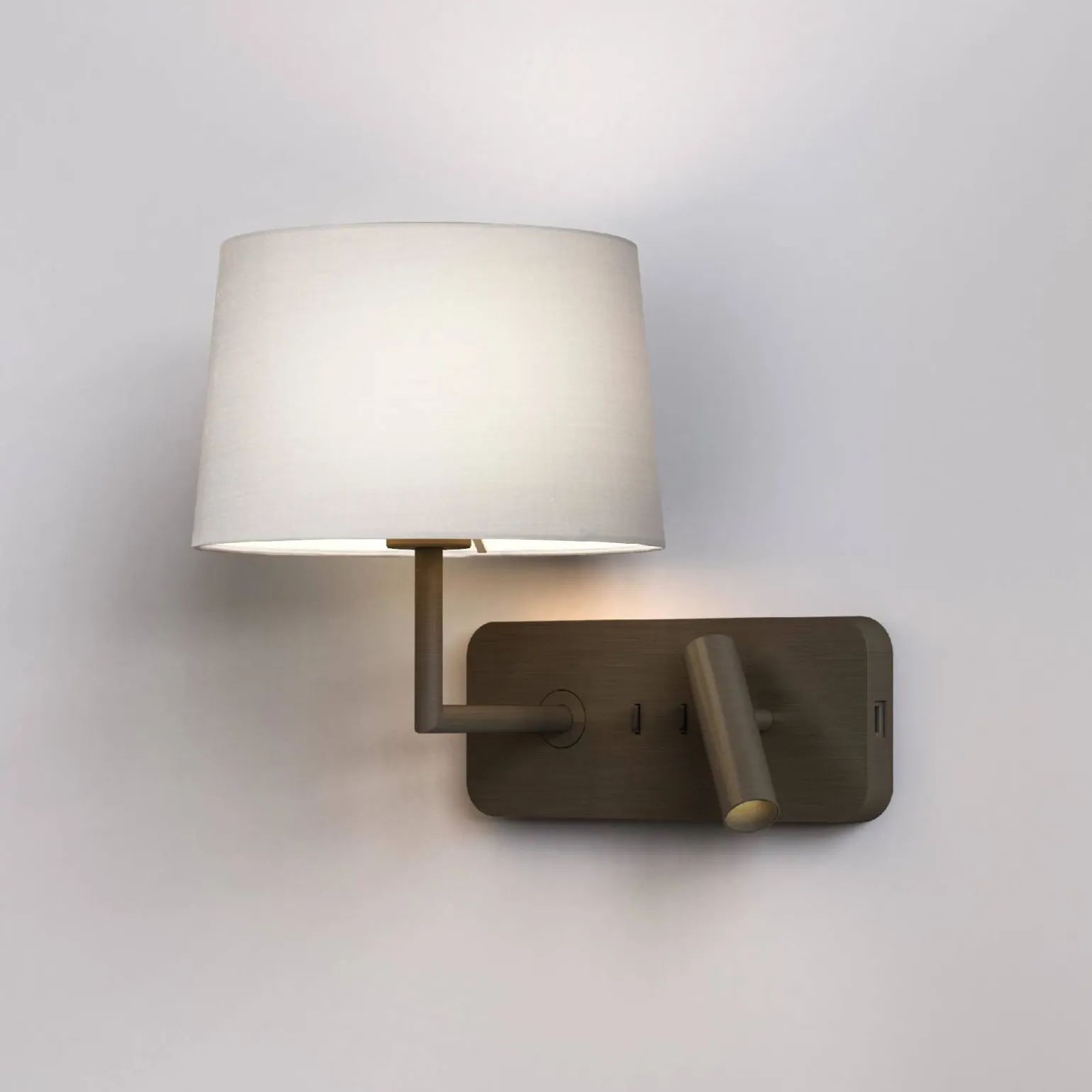 Lampka do Czytania Side by Side Grande USB Brąz (1406012) - Astro Lighting