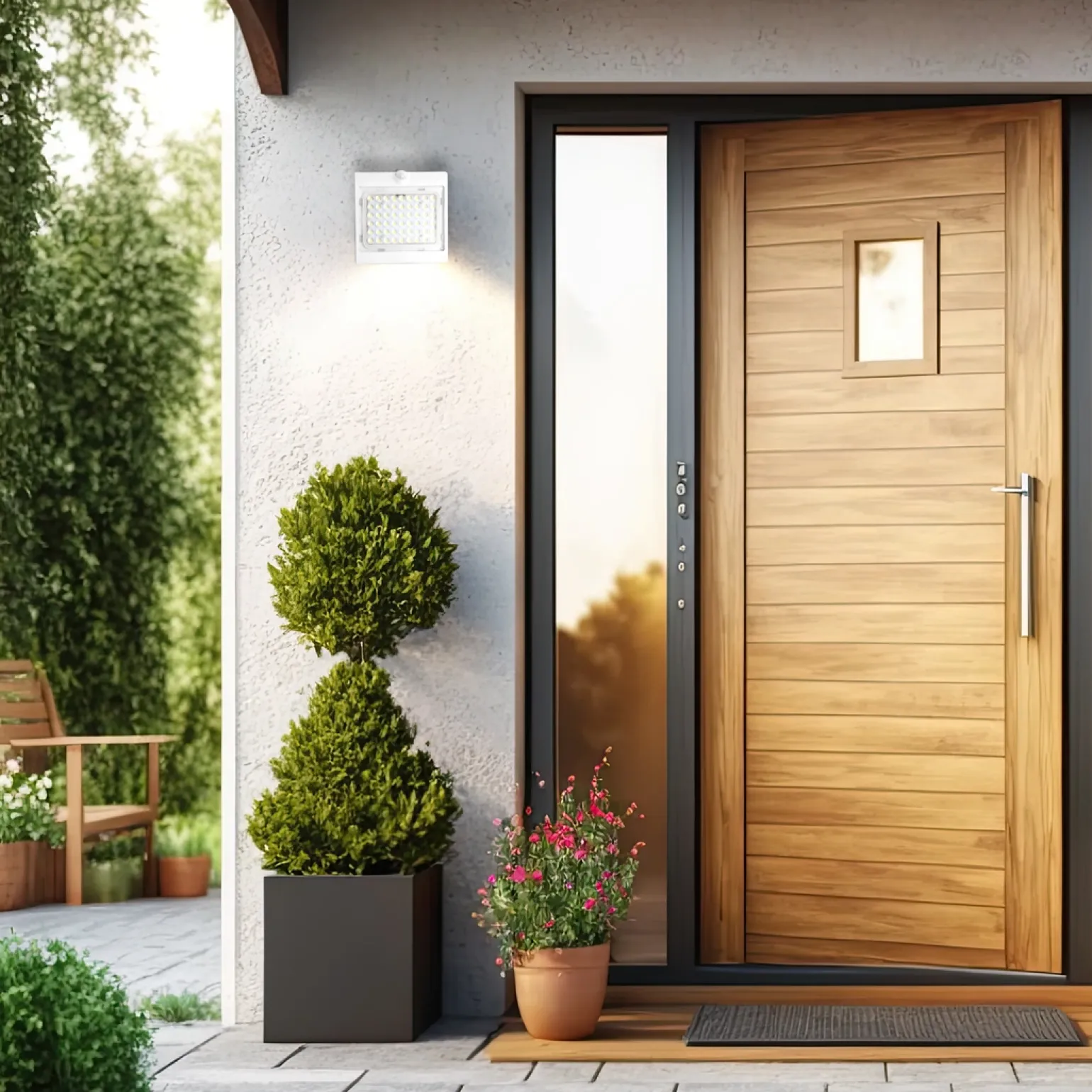 Lampka Solarna Butterfly Biała 3,2W (EKO8824) - Eko-Light / z czujnikiem ruchu i zmierzchu