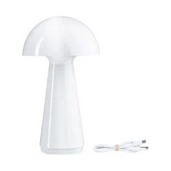 Lampka stołowa akumulatorowa ONZO LED 3-STEP DIM USB-C 2.6W 240lm 2700K IP44 biały połysk / tworzywo sztuczne (PL76995) - PAULMANN