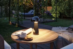 Lampka stołowa akumulatorowa ONZO LED 3-STEP DIM USB-C 2.6W 240lm 2700K IP44 czarny połysk / tworzywo sztuczne (PL76994) - PAULMANN