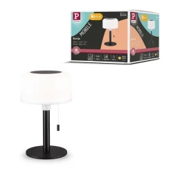Lampka stołowa solarna BARTJA LED 3-STEP DIM USB-C 1.6W 160lm 2700K IP44 czarny / tworzywo sztuczne (PL94607) - PAULMANN