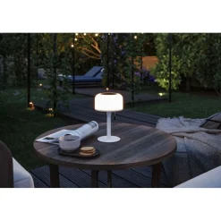 Lampka stołowa solarna BARTJA LED 3-STEP DIM USB-C 1.6W 160lm 2700K IP44 biały / tworzywo sztuczne (PL94606) - PAULMANN