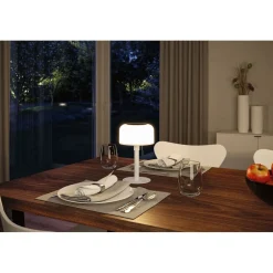 Lampka stołowa solarna BARTJA LED 3-STEP DIM USB-C 1.6W 160lm 2700K IP44 biały / tworzywo sztuczne (PL94606) - PAULMANN