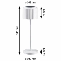 Lampka stołowa solarna ELSE LED DIM USB-C 3,7W 250lm 2700K IP44 biały / aluminium (PL94879) - PAULMANN