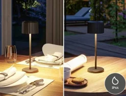 Lampka stołowa solarna ELSE LED DIM USB-C 3,7W 250lm 2700K IP44 czarny / aluminium (PL94878) - PAULMANN