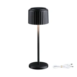 Lampka stołowa solarna ELSE LED DIM USB-C 3,7W 250lm 2700K IP44 czarny / aluminium (PL94878) - PAULMANN
