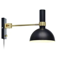 LARRY Kinkiet 1L Czarny/Złoty Szczotkowany