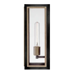 Latarnia naścienna Shaw - 1 źródło światła - Czarny, oksydowany brąz (QN-SHAW-1M-BK) - Quintiesse