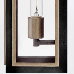 Latarnia naścienna Shaw - 1 źródło światła - Czarny, oksydowany brąz (QN-SHAW-1M-BK) - Quintiesse