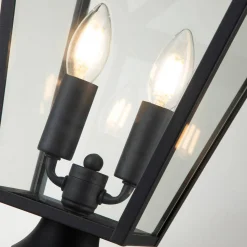 Latarnia stojąca Alford Place - 2 źródła światła - Czarna (QN-ALFORD-PLACE3-M-MB) - Quintiesse