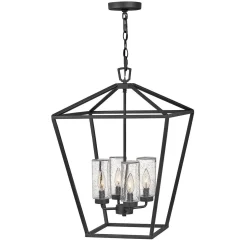 Latarnia wisząca Alford Place - 4 źródła światła - Czarna (QN-ALFORD-PLACE-4P-MB) - Quintiesse