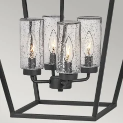 Latarnia wisząca Alford Place - 4 źródła światła - Czarna (QN-ALFORD-PLACE-4P-MB) - Quintiesse