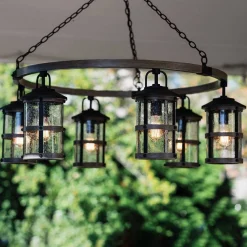 Latarnia wisząca Lakehouse - 6 źródeł światła (QN-LAKEHOUSE6-P-DZ) - Quintiesse