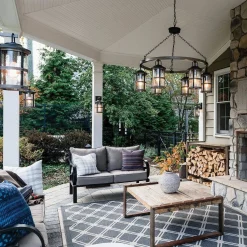 Latarnia wisząca Lakehouse - 6 źródeł światła (QN-LAKEHOUSE6-P-DZ) - Quintiesse