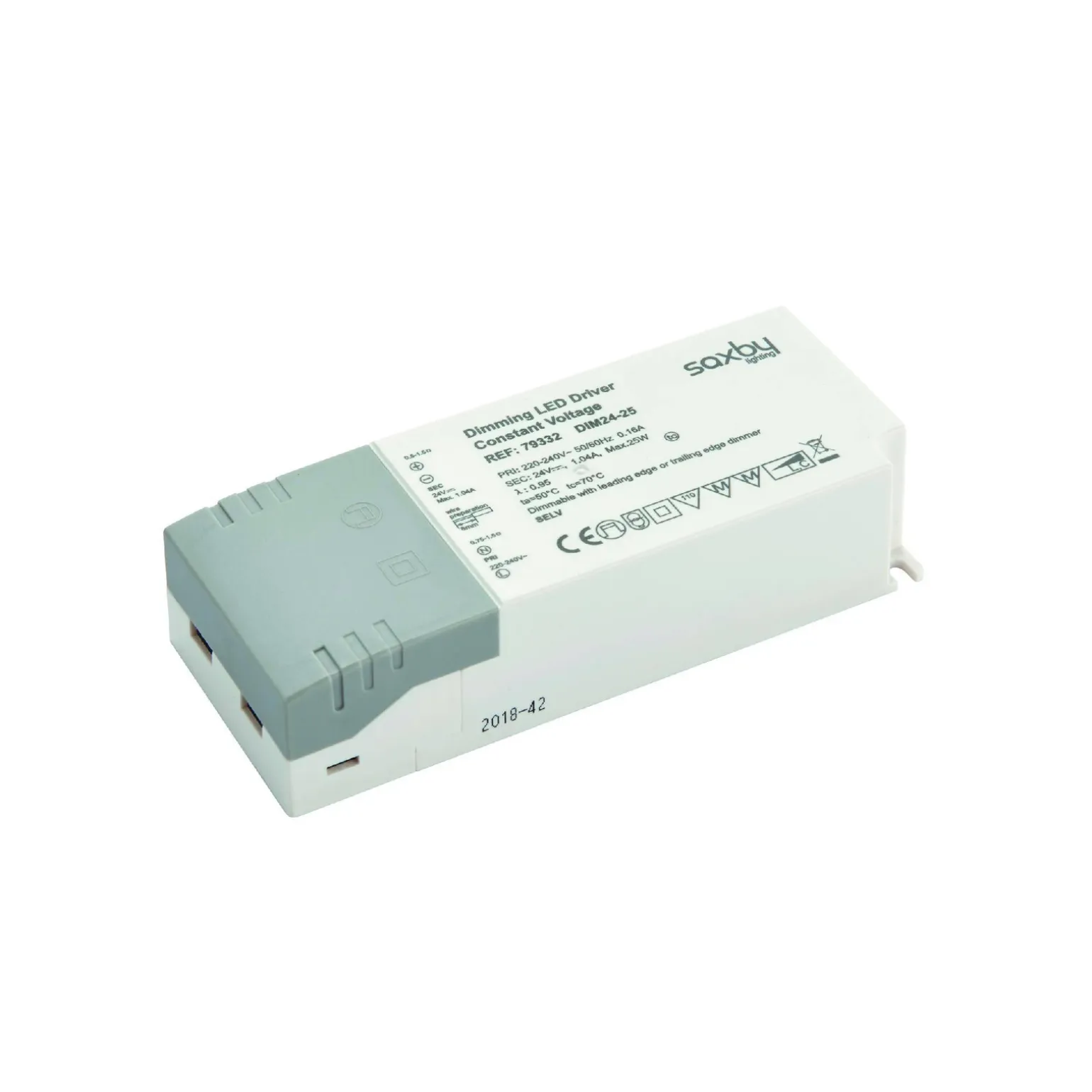 LED driver constant voltage dimmable 24V 25W (79332) - Saxby