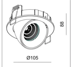 LED lampa HALO OK 1*8,9W Black IP20 (03357B) - ZARlight
