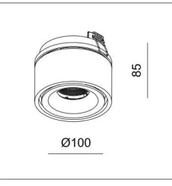 LED lampa UNIVERSAL RD G2-14W DIM Black IP20 CRI80 3000K (03340B) - ZARlight