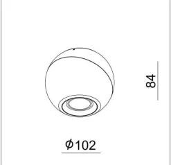 LED lampa URANUS-9W DIM Black IP20 CRI80 3000K (03331B) - ZARlight
