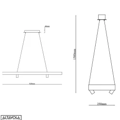 Ledowa lampa wisząca Spectra No.4 Altavola Design (LA114/P_92_2+1_grey_gold) - ALTAVOLA DESIGN