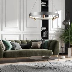 Ledowa lampa wisząca Spectra No.3 Altavola Design (LA114/P_60_3+1_grey_gold) - ALTAVOLA DESIGN