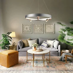 Ledowa lampa wisząca Spectra No.3 Altavola Design (LA114/P_60_3+1_grey_gold) - ALTAVOLA DESIGN