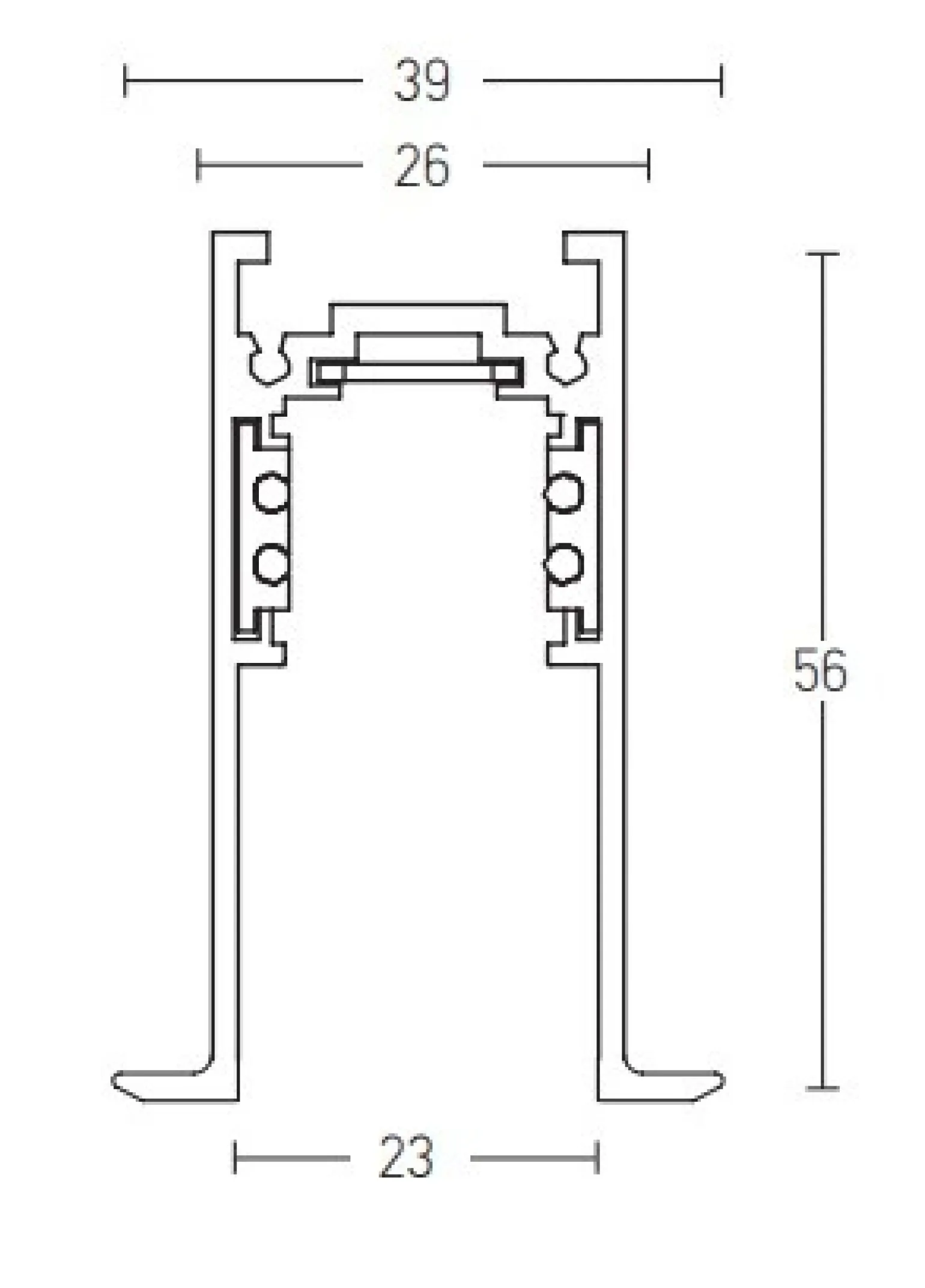Listwa magnetyczna wpuszczana 3m biała (2084W-3) - Zambelis