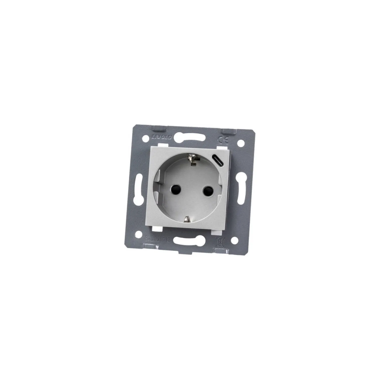 LIVOLO Wkład Gniazda Elektrycznego 16A + Ładowarka Usb-C 18W Srebrny WG-71EU-S+USB-64