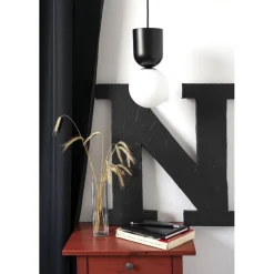 LUOTI czarna sufitowa lampa wisząca z podwyższoną szczelnością IP44 (LUA122PS0) - Ummo