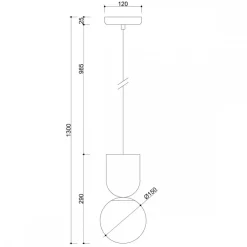 LUOTI czarna sufitowa lampa wisząca z podwyższoną szczelnością IP44 (LUA122PS0) - Ummo