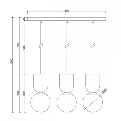 LUOTI 3L biała potrójna lampa sufitowa (LUL311P0) - Ummo