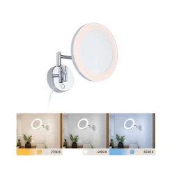 Lusterko kosmetyczne MASUA LED 4W 2700/4000/6500K +wyłącznik IP44 230V czarny matowy / metal (PL71148) - PAULMANN