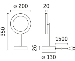 Lusterko kosmetyczne MASUA LED 4W 2700/4000/6500K +wyłącznik IP44 230V czarny matowy / metal (PL71151) - PAULMANN