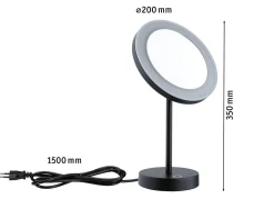Lusterko kosmetyczne MASUA LED 4W 2700/4000/6500K +wyłącznik IP44 230V czarny matowy / metal (PL71151) - PAULMANN