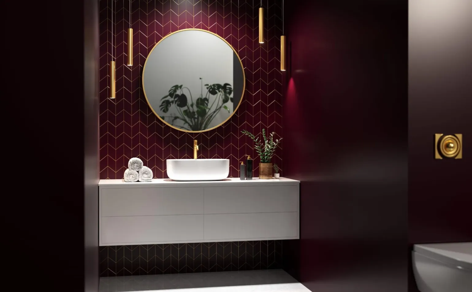 Lustro okrągłe RONDA w ramie - MCJ