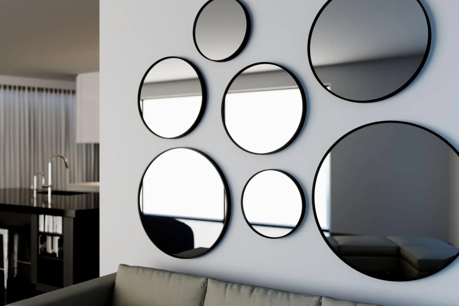 Lustro okrągłe RONDA w ramie - MCJ