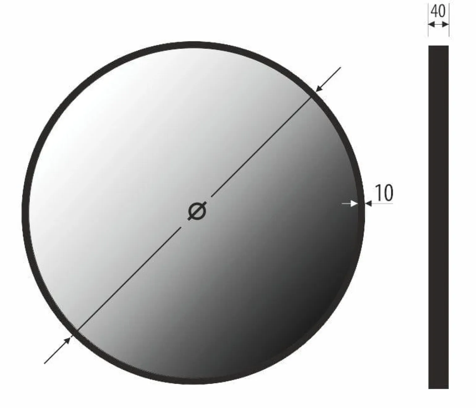 Lustro okrągłe RONDA w ramie - MCJ
