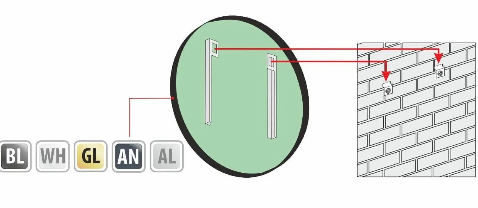 Lustro okrągłe RONDA w ramie - MCJ