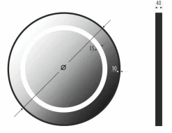 Lustro okrągłe STILO w ramie z oświetleniem LED na skórzanym pasku - MCJ