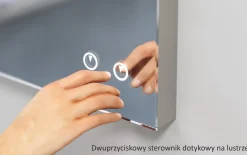 Lustro prostokątne ASTON PLUS w ramie z oświetleniem LED - MCJ